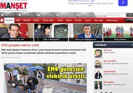 EMO güneşten elektrik üretti